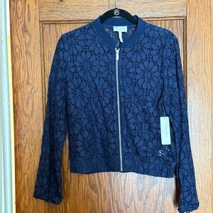 Laundry By Shelli Segal Navy Lace Jacket